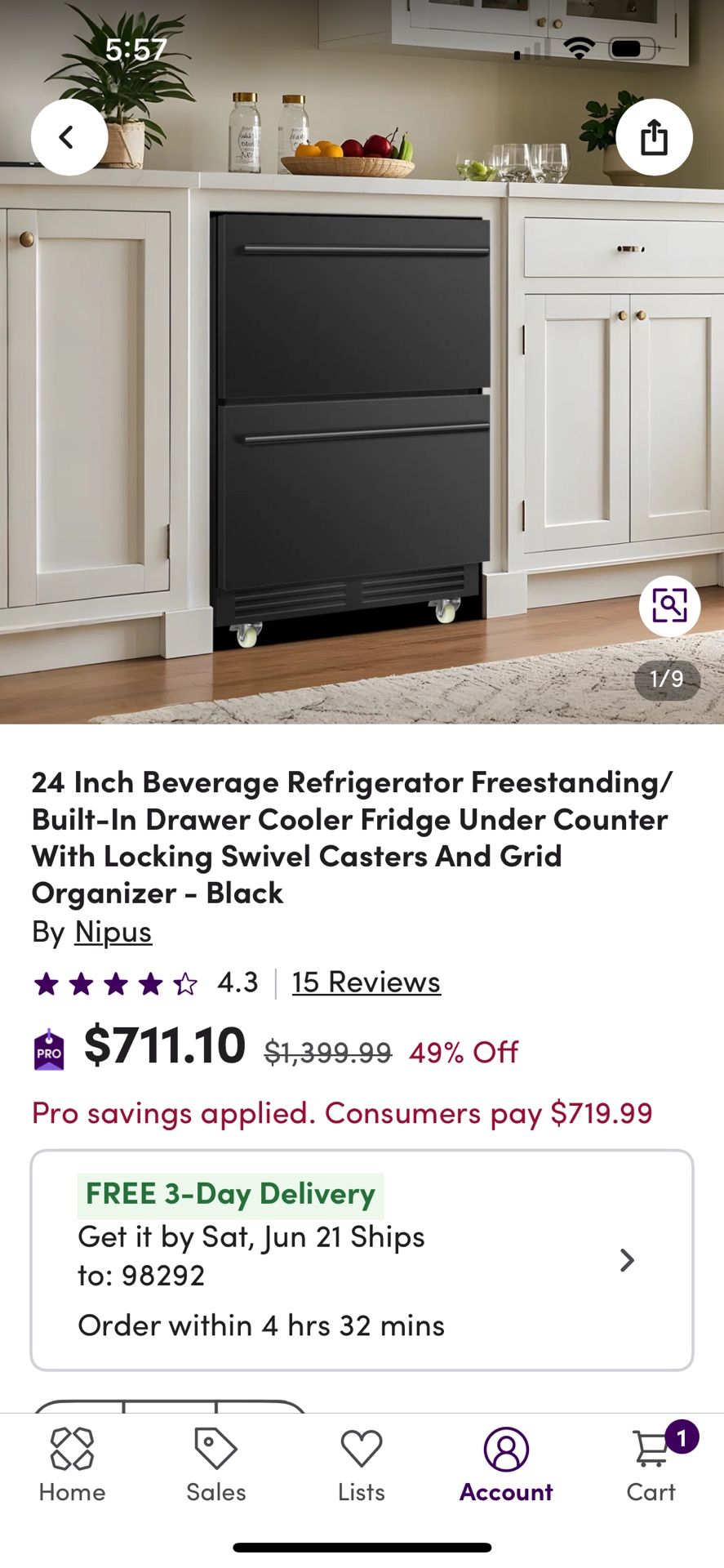 Brand New 24” Beverage Cooler
