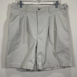 Faconnable Shorts Men's Waist Size 35 Light Khaki Beige 8" Inseam Pleated