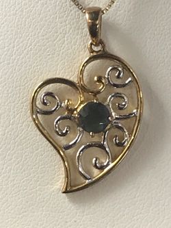 Gold tone Heart Pendant with 925 Gold Plated 18 " chain