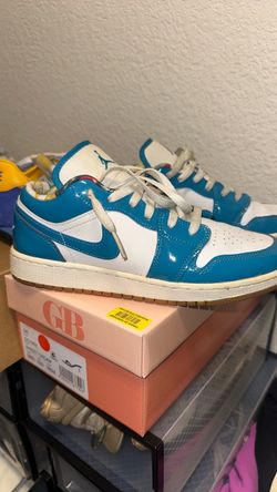 Air Jordan 1 Low Blue White Patent Leather