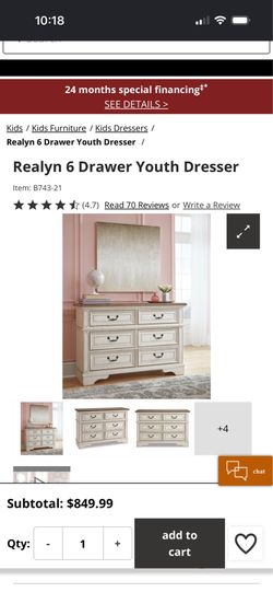 Realyn 6 Drawer Youth Dresser