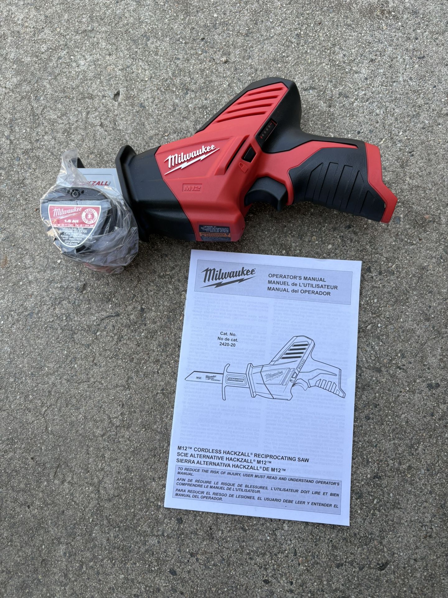 Milwaukee M-12. Hackzall With 1 1.5 Battery Pack