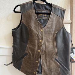 Womens Leather Vest Runs Small 