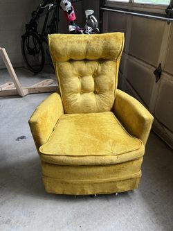 Yellow Swivel Rocker Chair For Nursery
