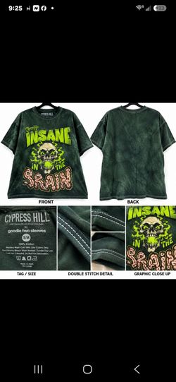 Cypress Hill Insane in the Brain Skull Graphic T-Shirt S/M Double Stitch