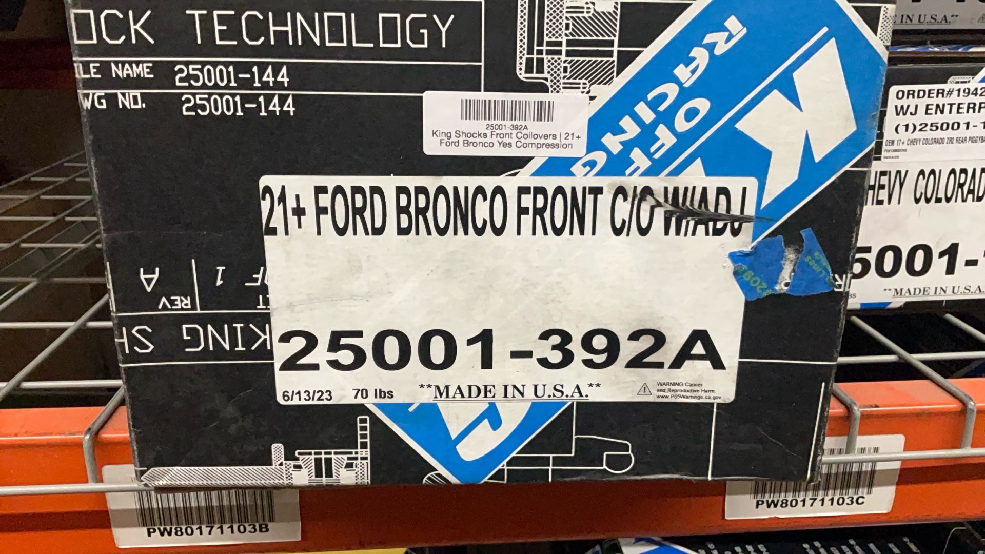 King Shocks 2.5 Front Coilover With Adjusters - Ford Bronco 21+