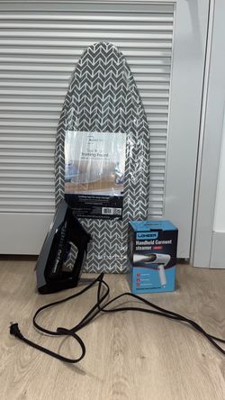 Iron,  ironing board & steamer