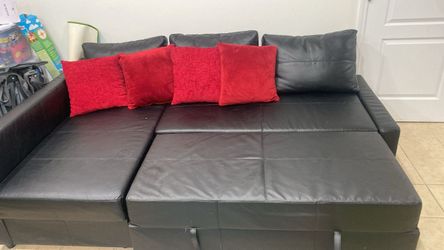 Ikea FRIHETEN Sleeper sectional,3 seat w/storage, Bomstad black