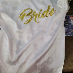 Bride Bridesmaid Robes with Glittering for Wedding Bridal Party Womens Short Silky Satin Robe  Size M