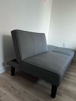 Modern Convertible Futon Sofa Bed, Dark Gray — Excellent Condition
