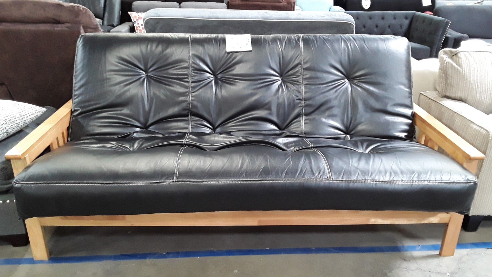 NEW Kodiak / "Monterey" Butternut Indoor/Outdoor (Patio) Futon (w/ Faux Leather "Full" Mattress)