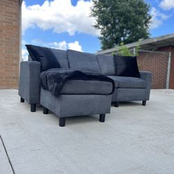 Dark Grey Sectional Couch ( Delivery Available ) 