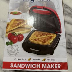 Nostalgia My Mini Sandwich Maker Red  In Box Grilled Cheese Dorm Room