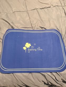 Bathing Time Blue Bath Mat