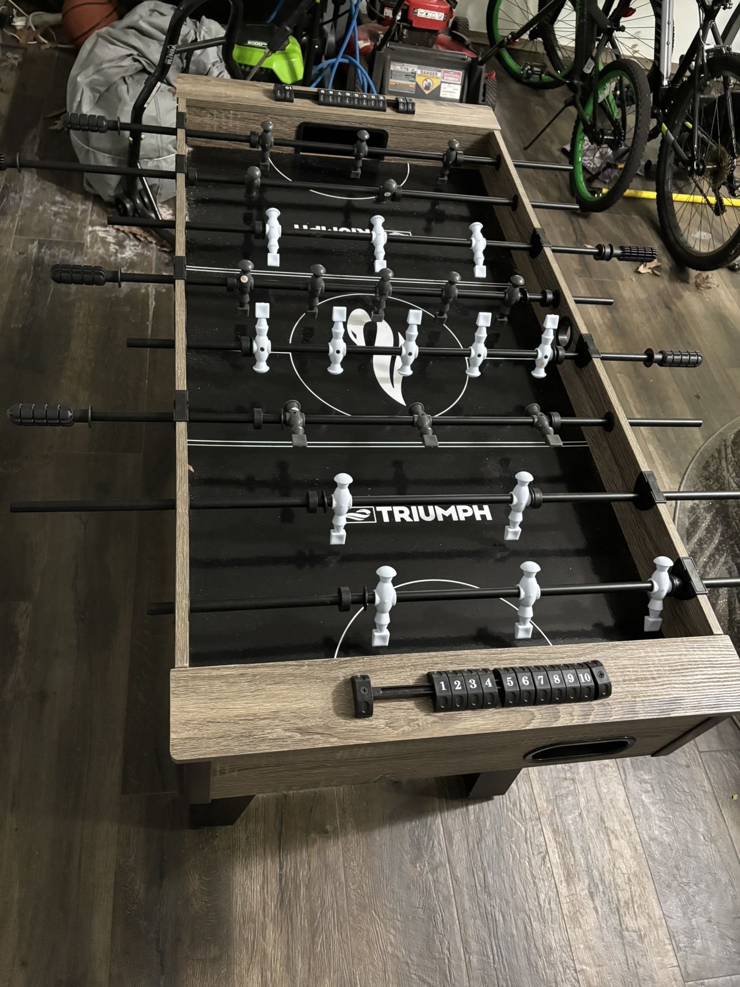 triumph sweeper football table; wood