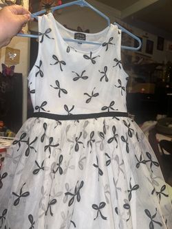 Pink & Violet Girls Bow Print Dress