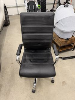 Faux Leather Rolling Desk Chair