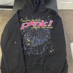 Black Spider hoodie pink 