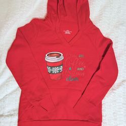 “I Run On COFFEE and Christmas Cheer” Fun Holiday Hoodie 