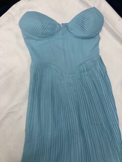 Almond Muse Light Blue Strapless Dress (large)