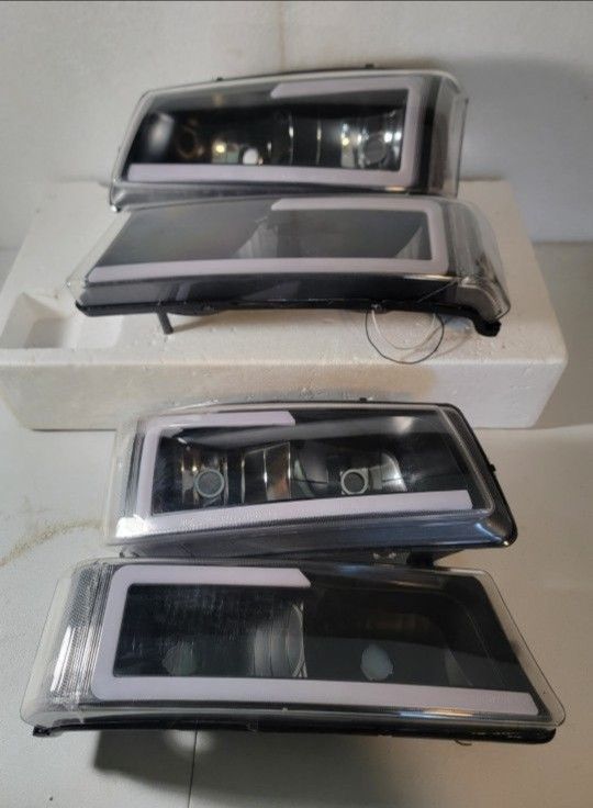 03-06 Chevrolet Silverado Avalanche LED DRL Headlights Luces Micas Calaveras Faros Faroles Focos Headlamps Chevy 