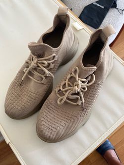 Tan Knit Lace-Up Sneakers size 9