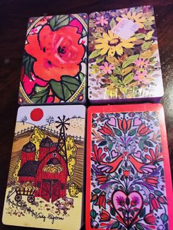 Lot of 4 Vintage Sealed Decks of Floral, Bright, Daisy, Rose Playing Cards by Trump & Stardust
