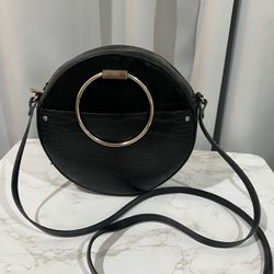 Round Black Crossbody Shoulder Purse By H&M 