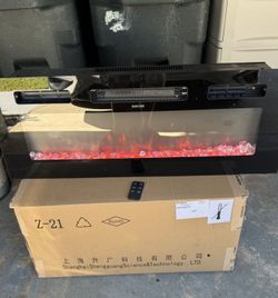 Electronic fireplace with remote