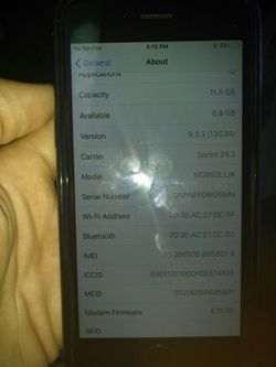 Iphone 6 no icloud or find my iphone clean esn