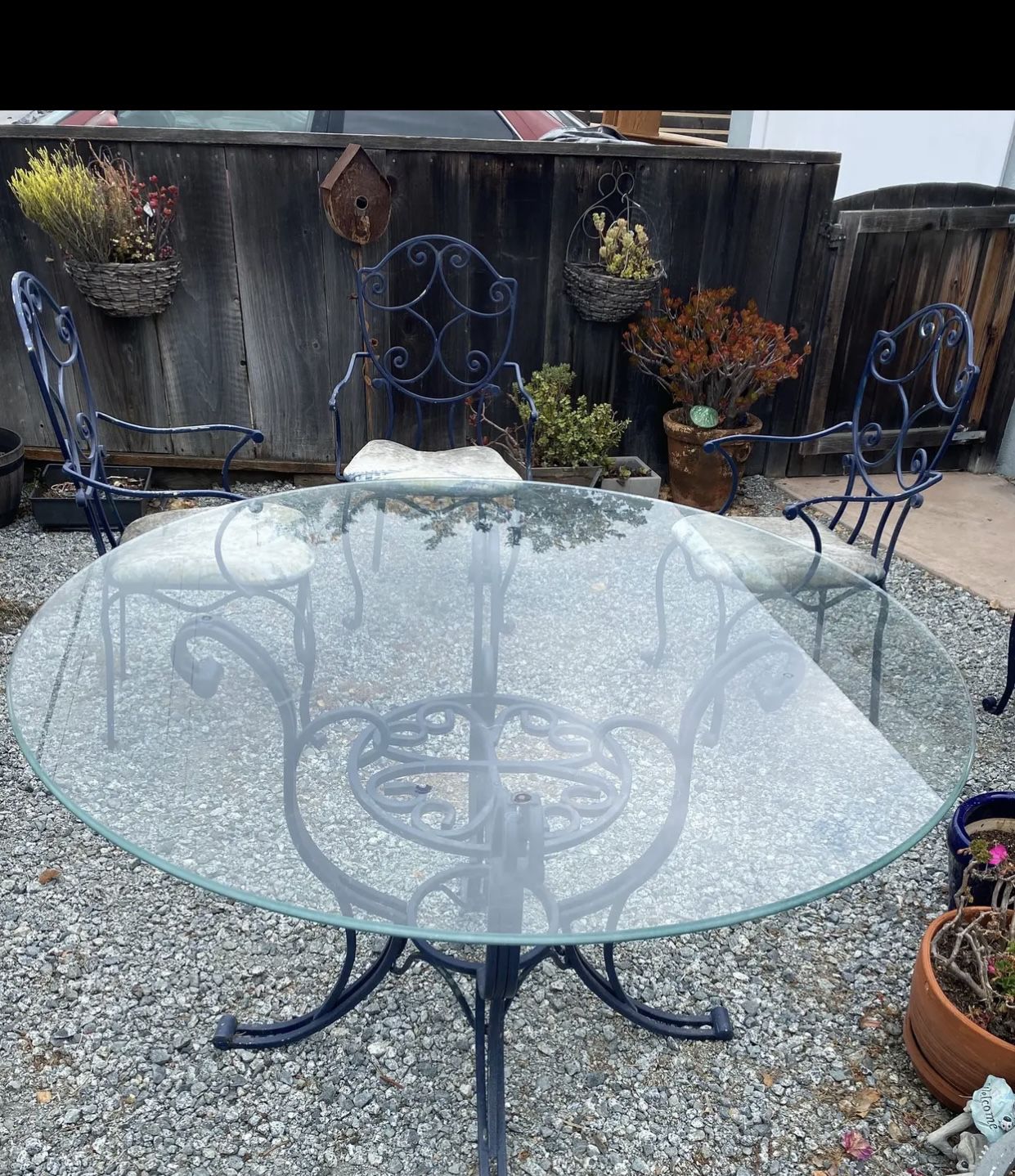 Metal Kitchen Table W/ 4 Chairs 