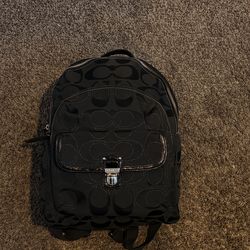 Coach vintage black signature monogram backpackt