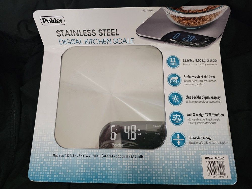 POLDER Stainless Steel Digital Kitchen Scale