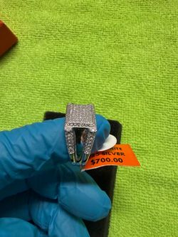 925 Silver White Stone Pave Ring