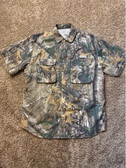 Realtree Short Sleeve Polo Camo Vented Back Hunting Mens Size Large