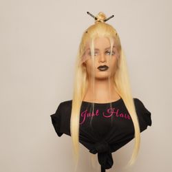 Blonde Color 613 Frontal Wig Straight 22 Inches 