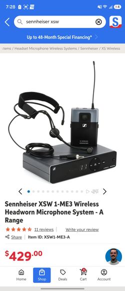 Sennheiser XSW 1-ME3 Wireless Headworn Microphone System - A Range