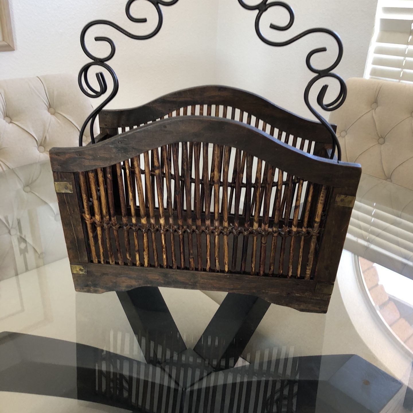 Bamboo and wood with metal storage container
