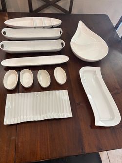 White Ceramic Serving Dish Set $55