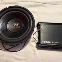 Pyle Sub Wofer Doble Bovina 1600 Wats Max Power And Kicker 2 Chanel Dx 1000.1 