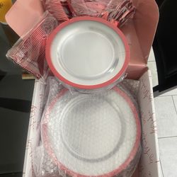 Red Clear Set Dining Set 