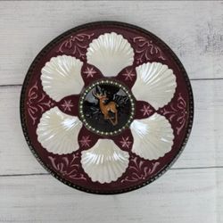 Vintage Grasslands Road Oyster Hors Doeuvres Serving Dish 8.5" Perfect