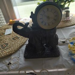 Vintage Metal Elephant Clock Runs Good 75.00, 