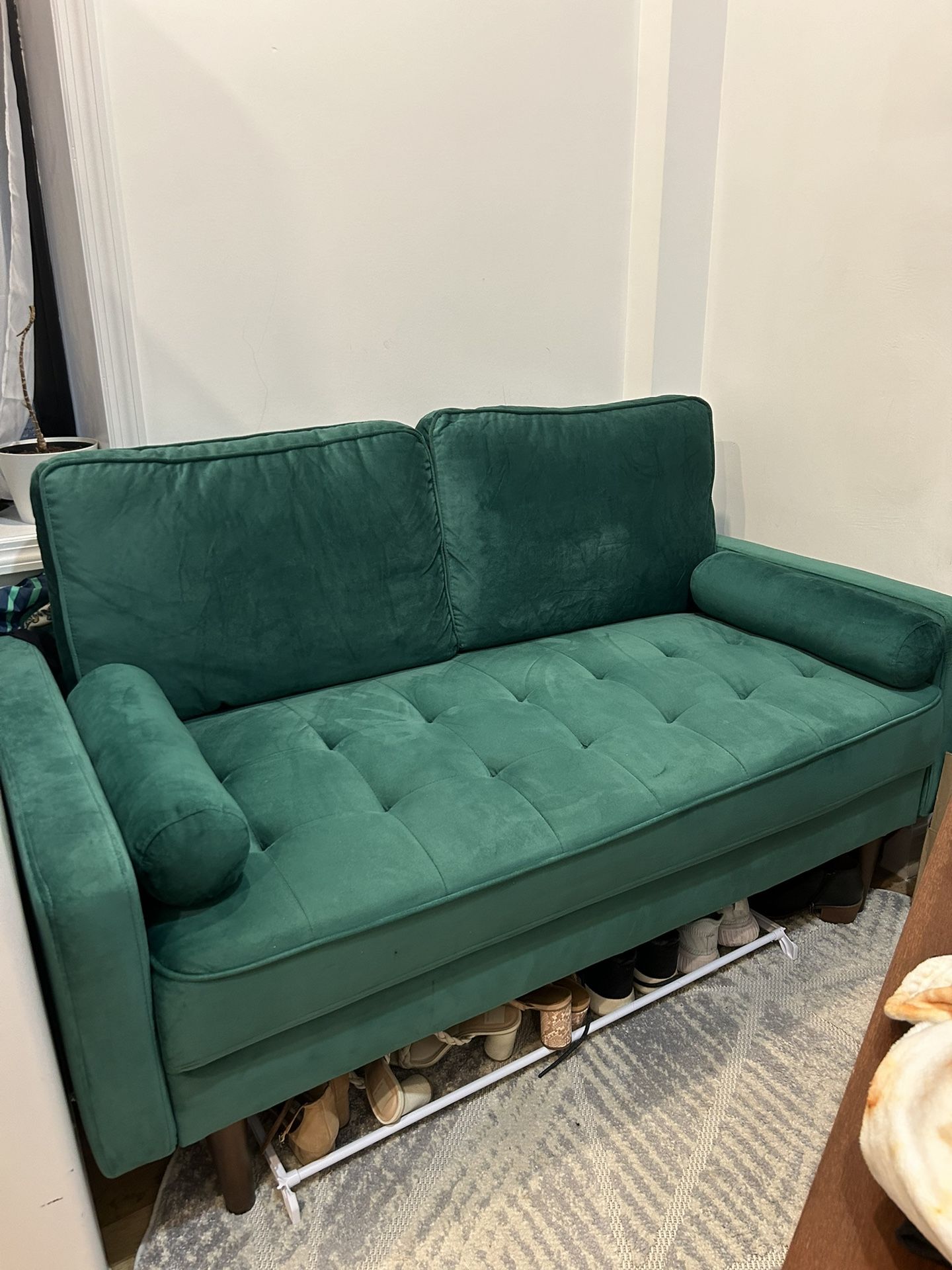 Green Velvet Loveseat/Couch/Sofa