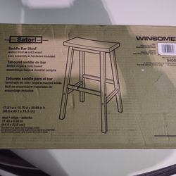 Walnut Saddle Bar Stool