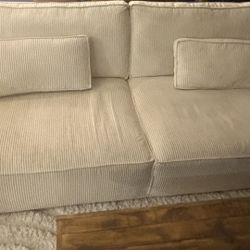 White Corduroy Sofa 