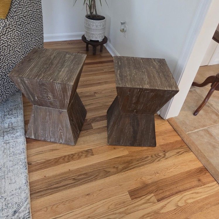 2 Trapezoid- Shaped Side Table