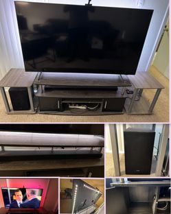 Samsung 65” QLED 4K TV + Dolby Atmos Soundbar + TV Stand | Complete Home Theater