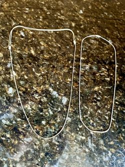 Two Pretty Silver Tube Necklaces - One Is Adjustable