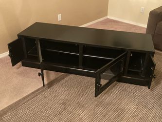 64” Black Entertainment Center / TV Stand – Good Condition